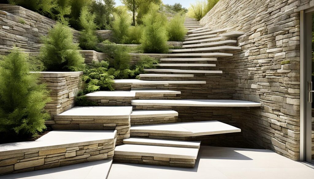 Stone Wall Staircases
