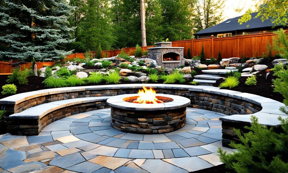 fire pit ideas with natural stone