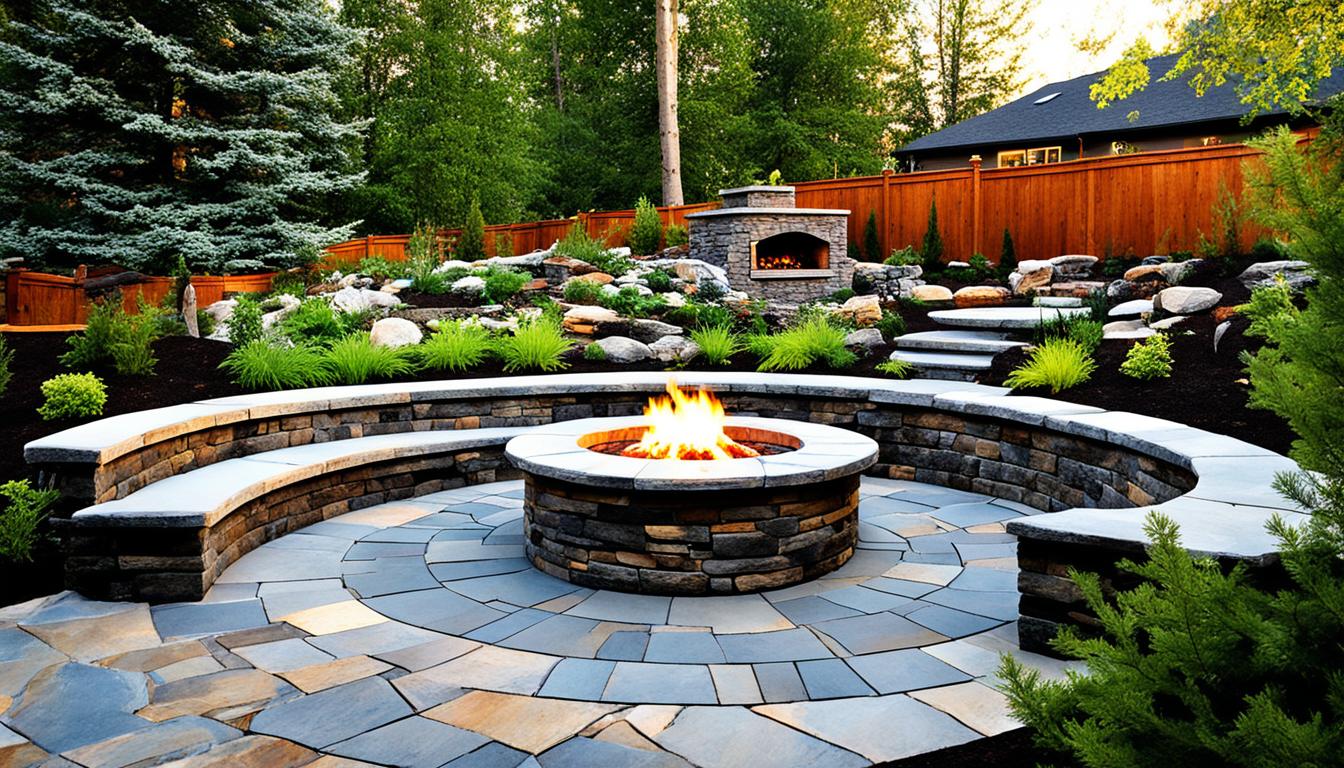 fire pit ideas with natural stone