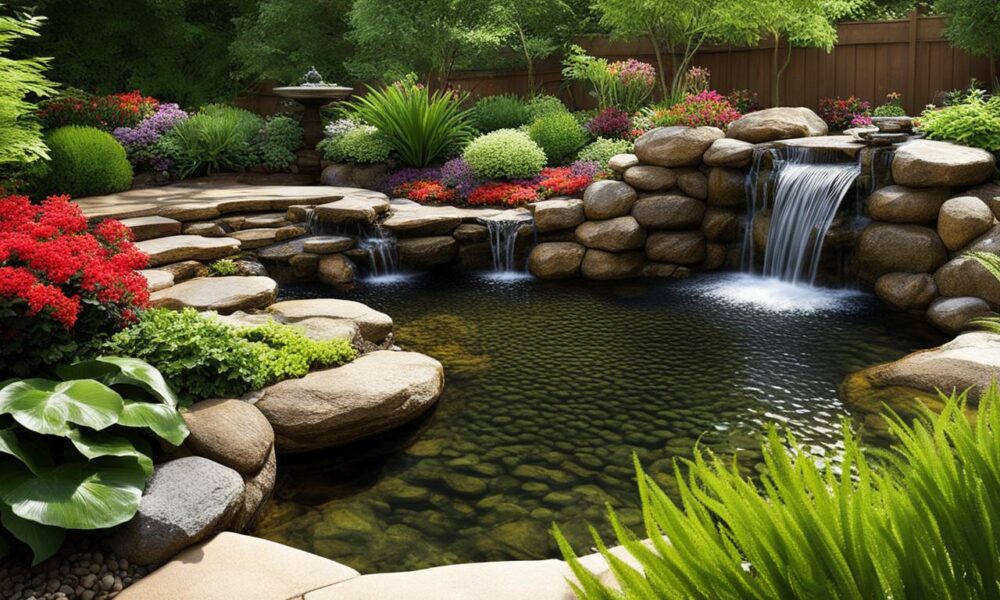 landscaping ideas for natural stone waterfalls