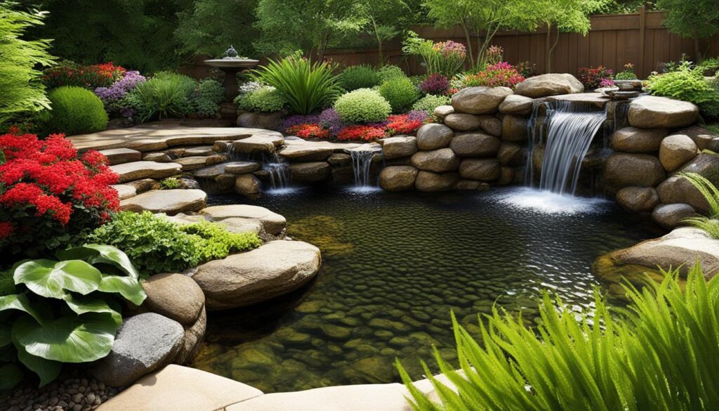 landscaping ideas for natural stone waterfalls