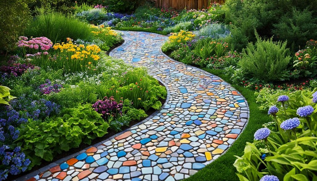 mosaic stone pathway