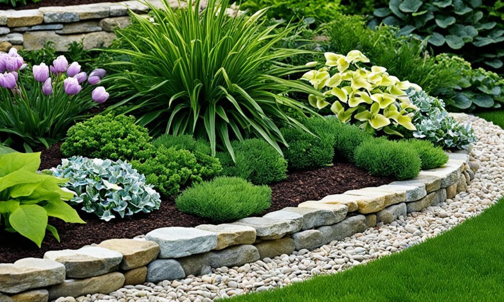 natural stone border edging ideas