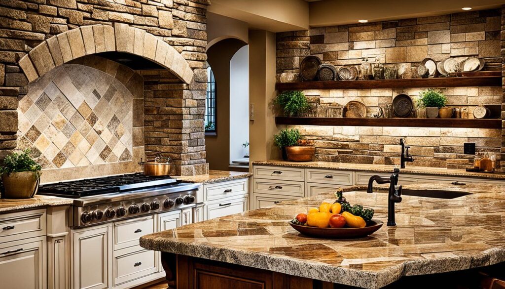natural stone kitchen backsplash design ideas