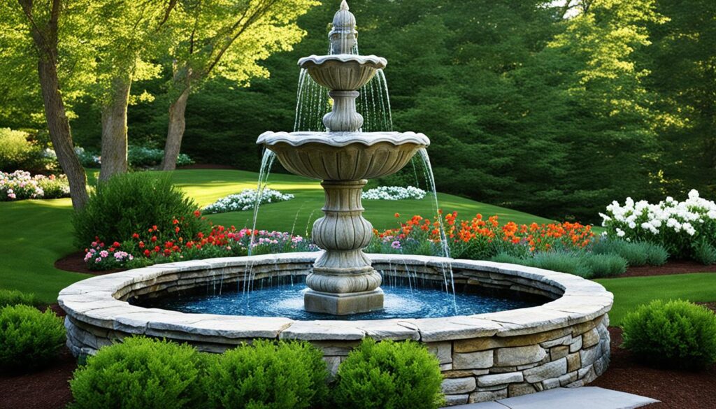 outdoor stone fountains