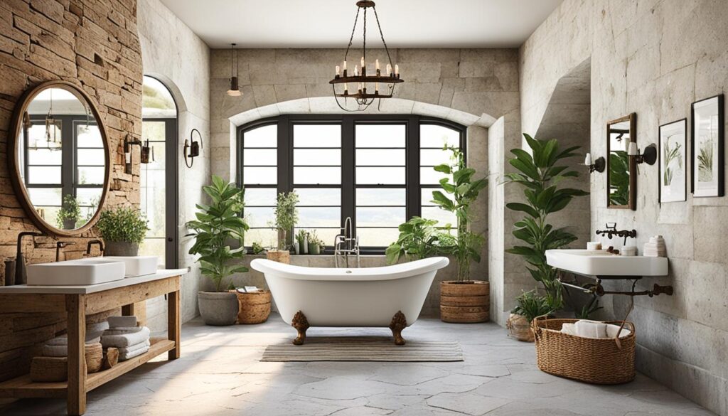 farmhouse stone bathrooms