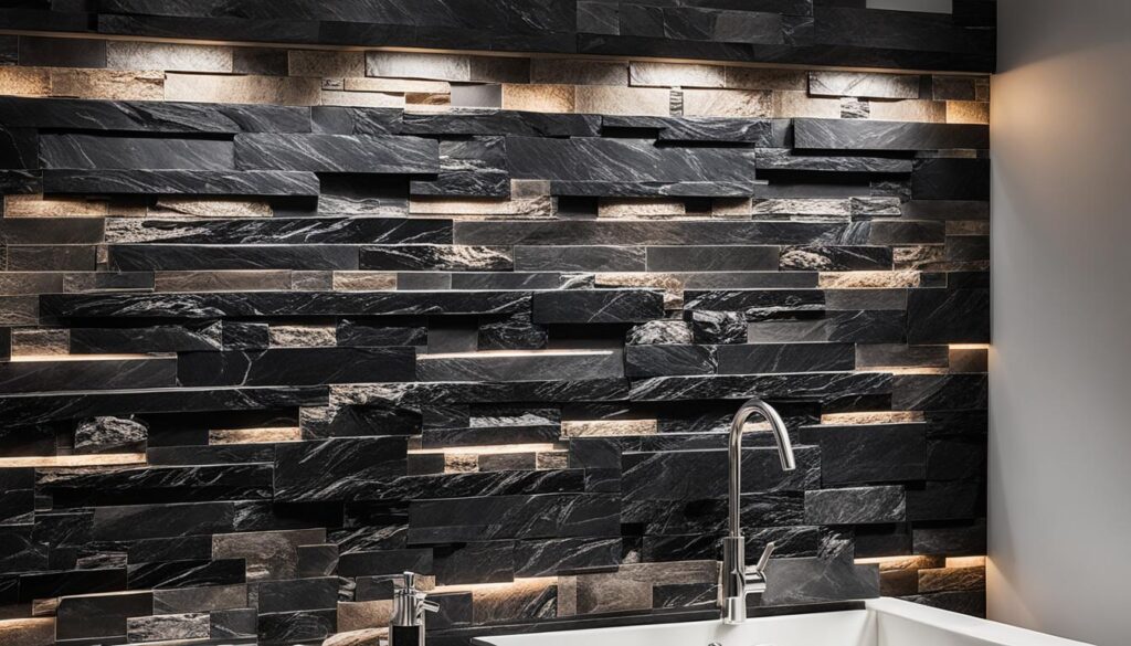 Dark and Dramatic Natural Stone Backsplashes