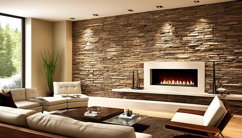 Living Room Stone Accent Wall