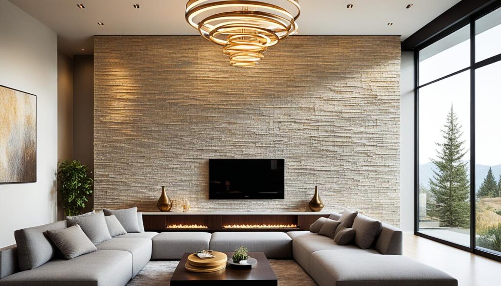 lighting and stone décor