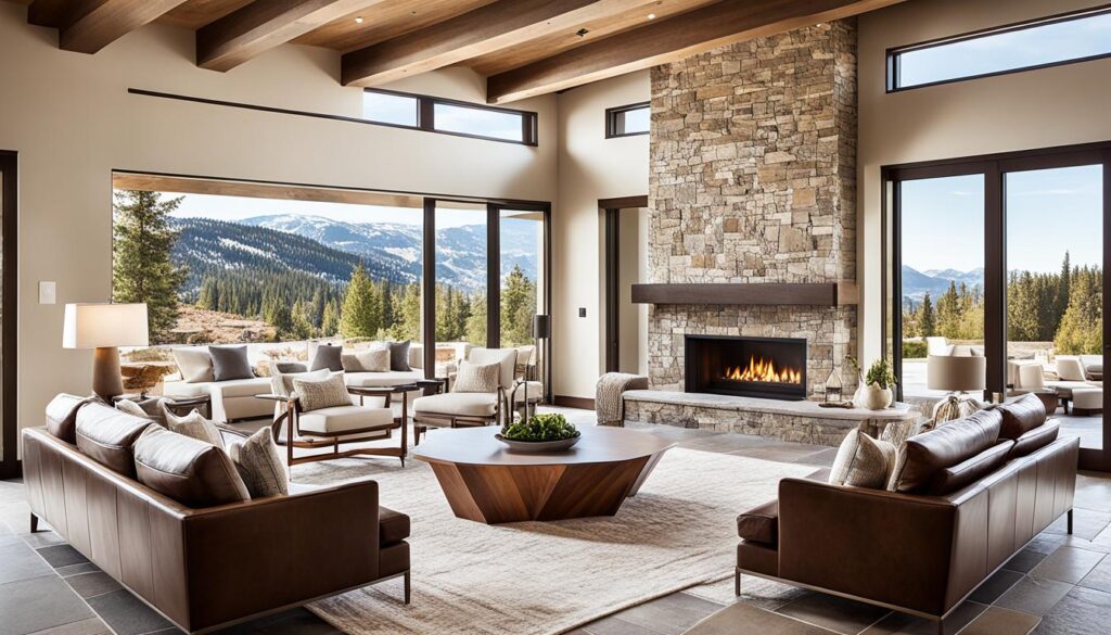 living room stone flooring