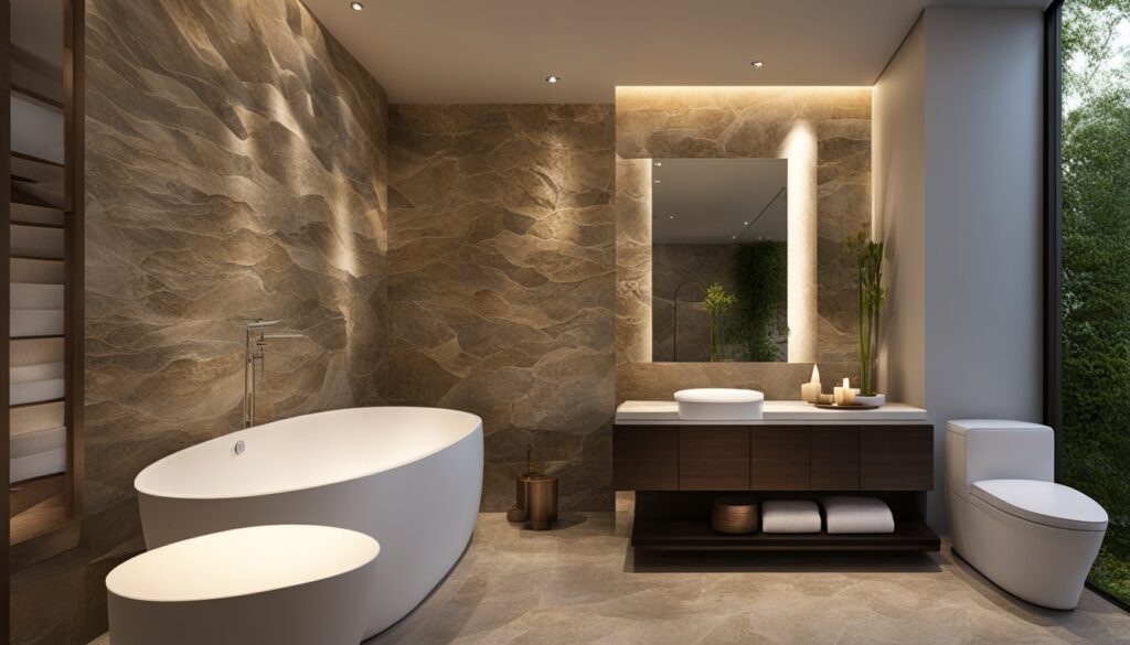 moisture-resistant stone bathroom