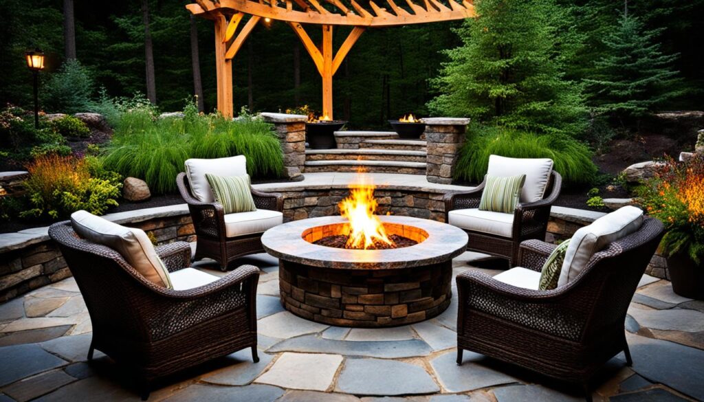 stone fire pit focal point