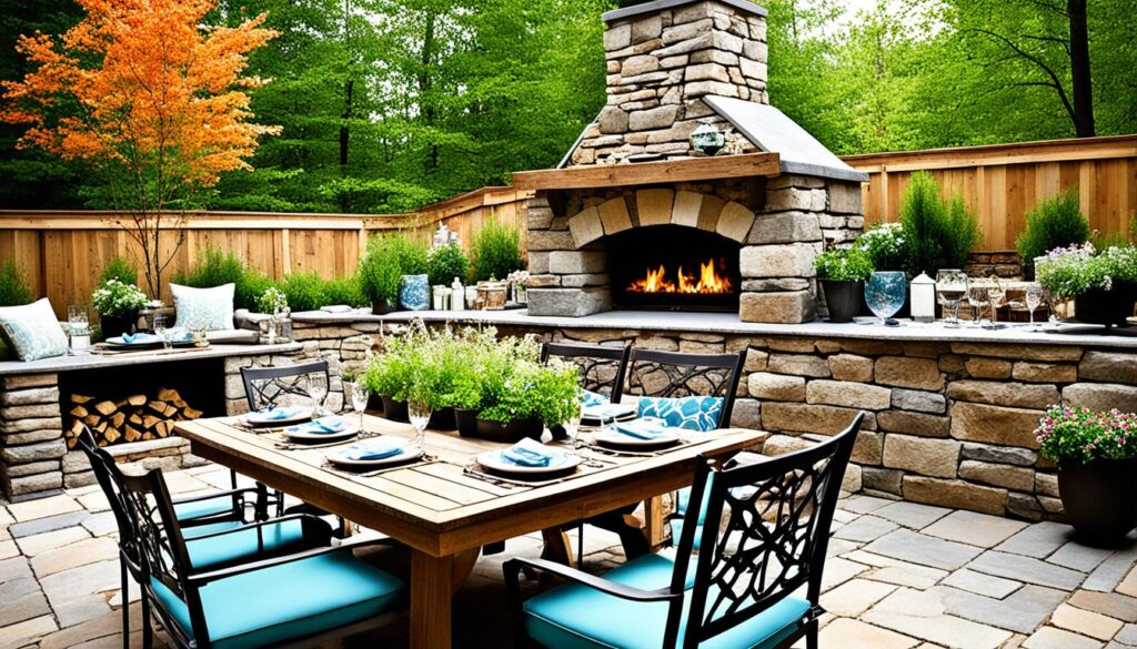 stone patio decor